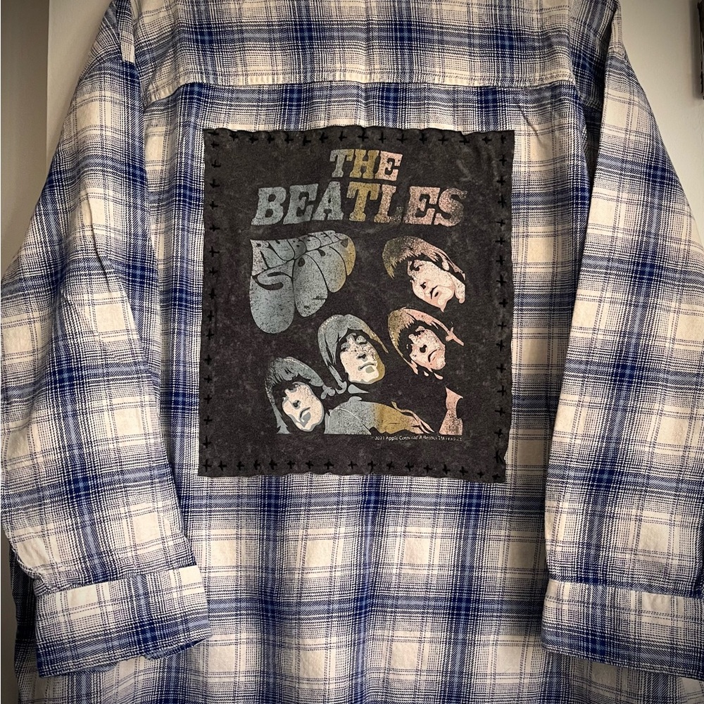 The Beatles flannel shirt upcycle-recycle